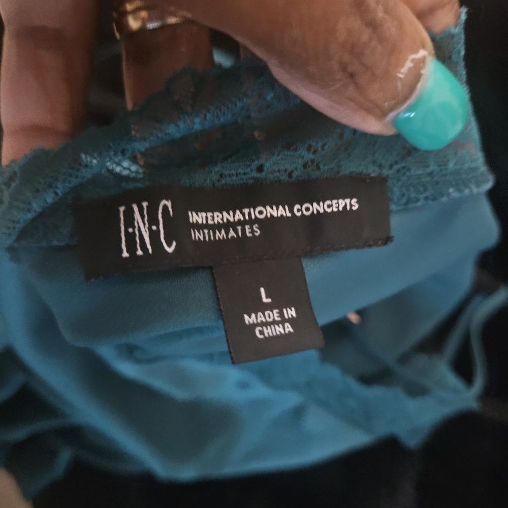 I.N.C.International Concepts Lace-Trim Satin Nightgown - Picture 7 of 8